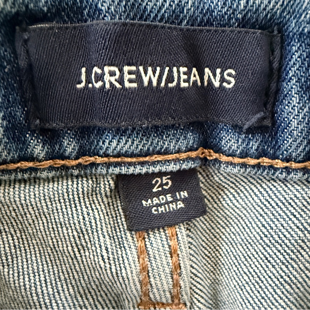 J.Crew Vantage Two-Tone Side-Panel Straight Jeans J7283 Size 25 - Picture 7 of 9